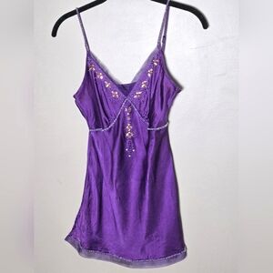 Vintage Y2K Luxe Arden B 100% Silk Embellished Soft Grunge Cami, Medium